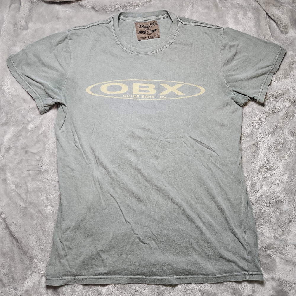 OBX Outer Banks Graphic Tee Men’s Large – Faded Green